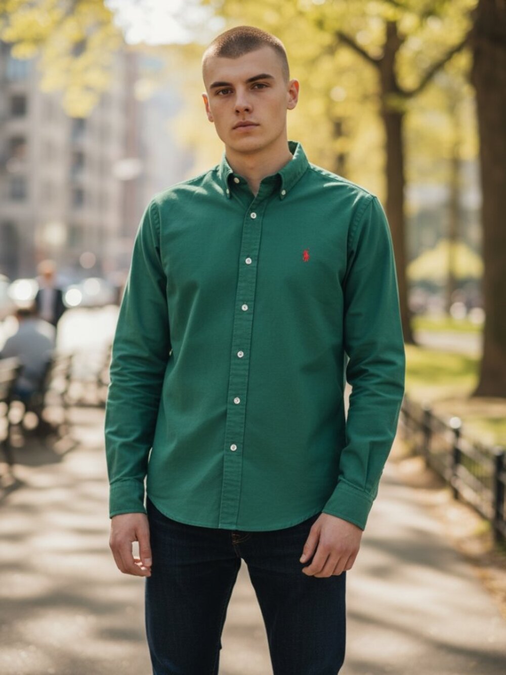 Vintage Polo Ralph Lauren Blake Shirt Small Green Red Pony Button Down EUC - Picture 7 of 11